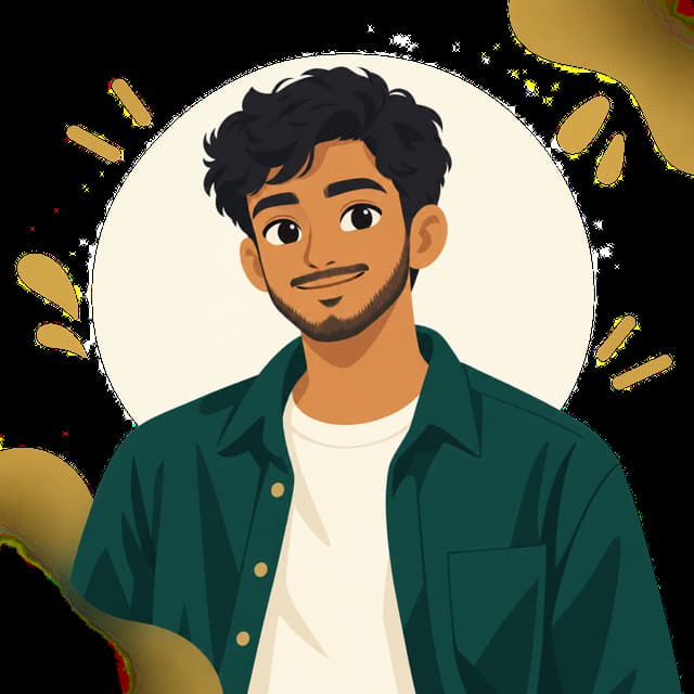 Illustrated 2D character portrait of Ahmed Abdul Ghani