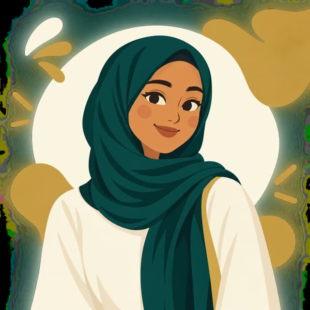 Illustrated 2D character portrait of Safeeyah Rashid